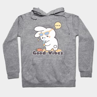 Cute Rabbit Swag with a Side of Good Vibes Hoodie